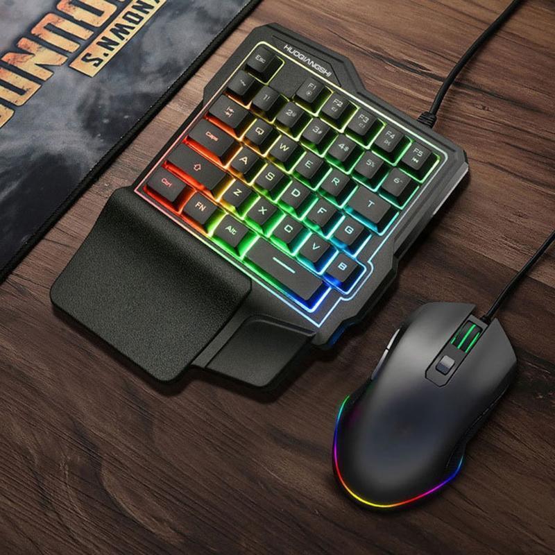 G101 USB Keyboard One-handed RGB 35 Keys Luminous Gaming Keyboards For E-gamers