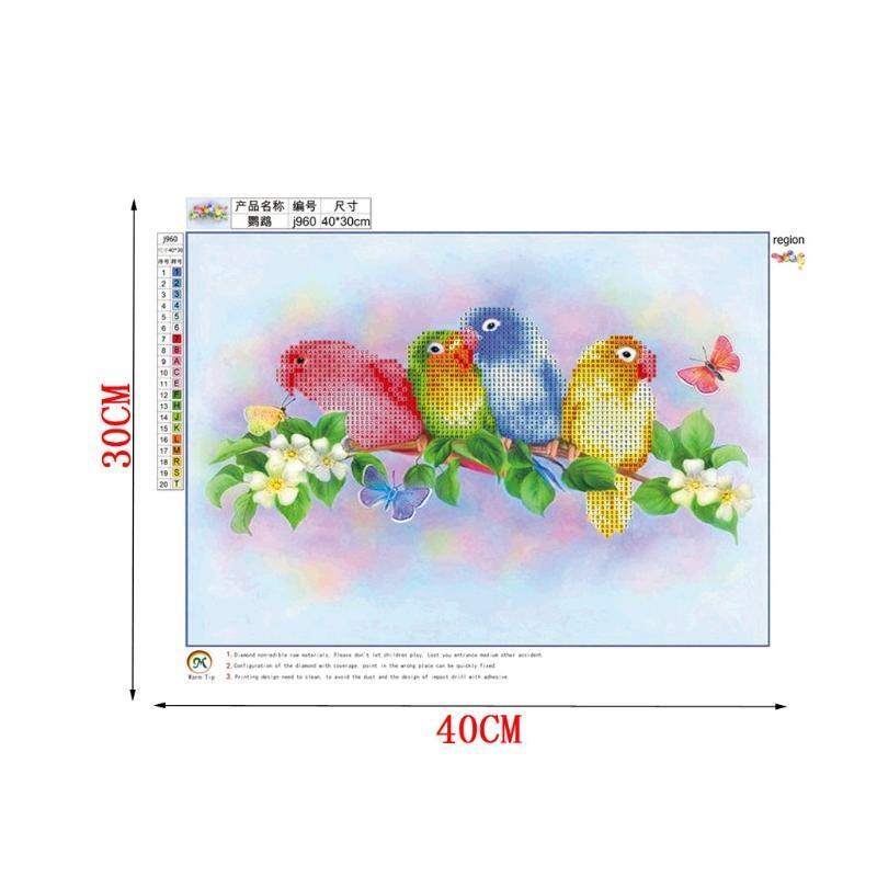 Colorful Parrot DIY 5D Diamond Embroidery Rhinestone Painting Cross Stitch Decor