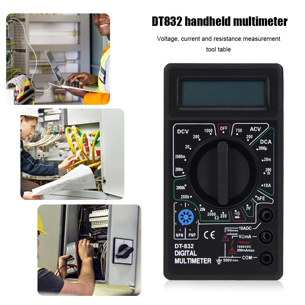 Multifunction Digital AC DC Multimeter Current Voltage Resistance Monitor
