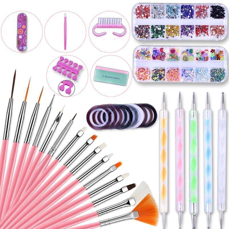 Nail Art Striping Tape Set of Nail Art DIY Tools with Colored Drawing Pens