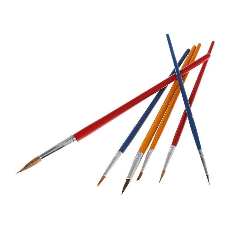 6pcs Two Type Wooden Nylon Painting Drawing Oil Paint Artist Practice Brushes