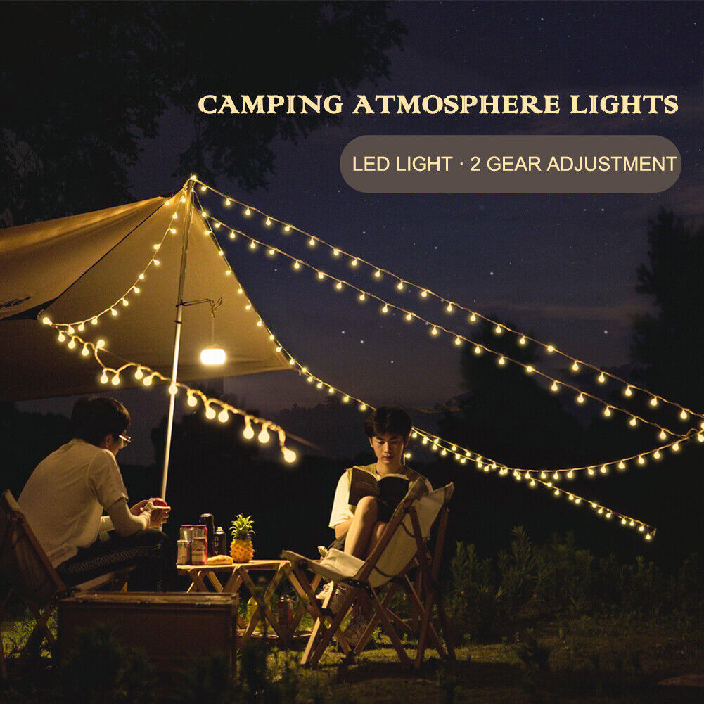 LED String Light Camping Tent Outdoor Bulb Waterproof Party Yard Decor (D)