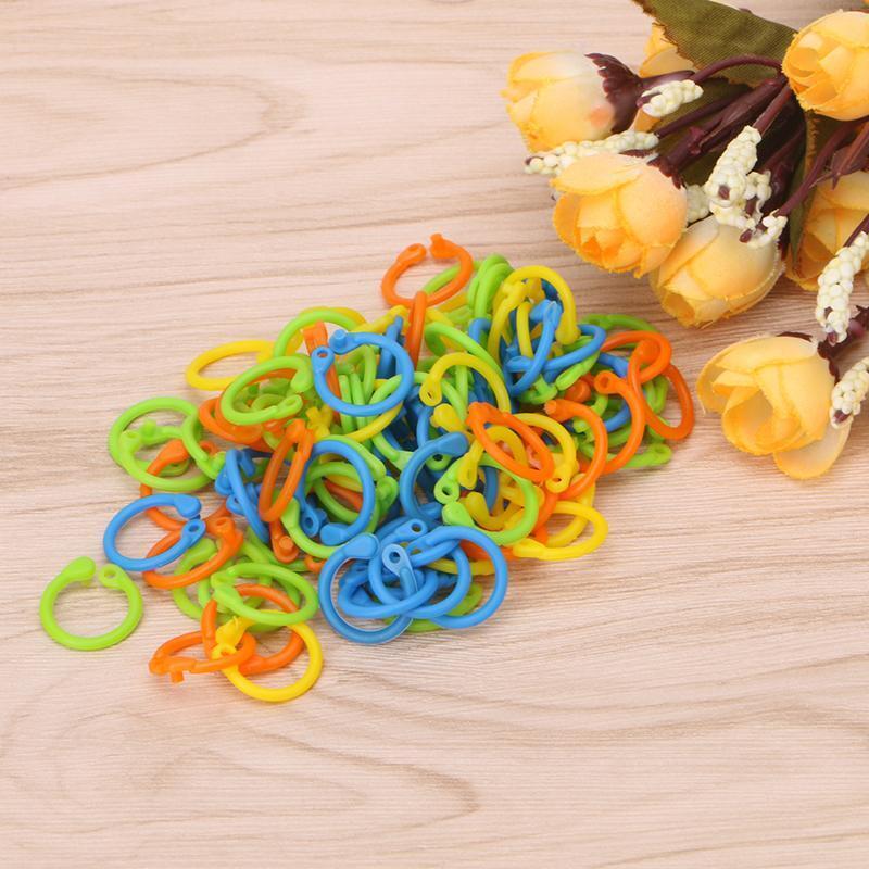 100Pcs Colorful Knitting Stitch Markers Crochet Locking Tool Craft Ring Marker