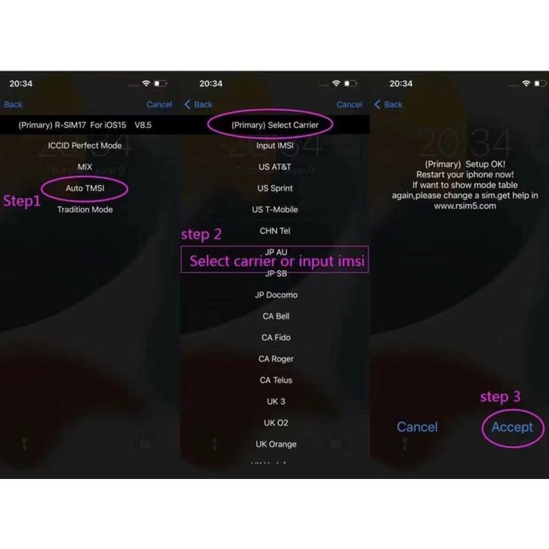 Multi-function Unlock Card iOS15 Unlocking Card R SIM17 Built-in Editing iCCID