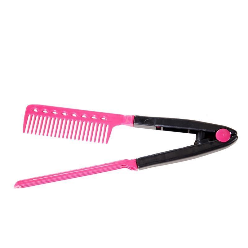 Hair Straightening Comb Haircut Anti-static V Shape Comb Clip Clamp Styling Tool