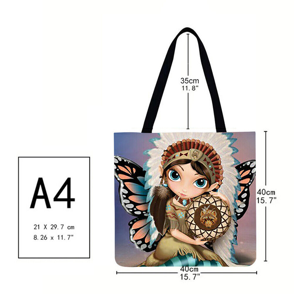 Cartoon Printed Shoulder Shopping Bag Casual Large Tote Handbag (40*40cm)