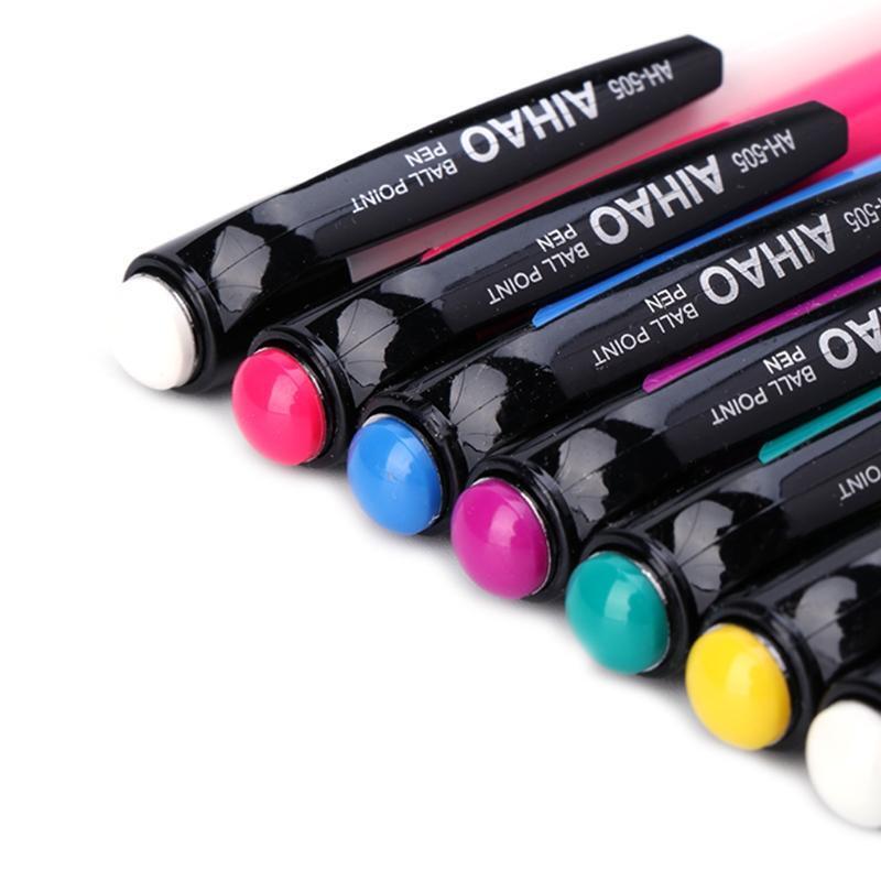 12Pcs 0.7mm Ballpoint Pen Roller Ball Blue Ink Office School Supplies Stationery