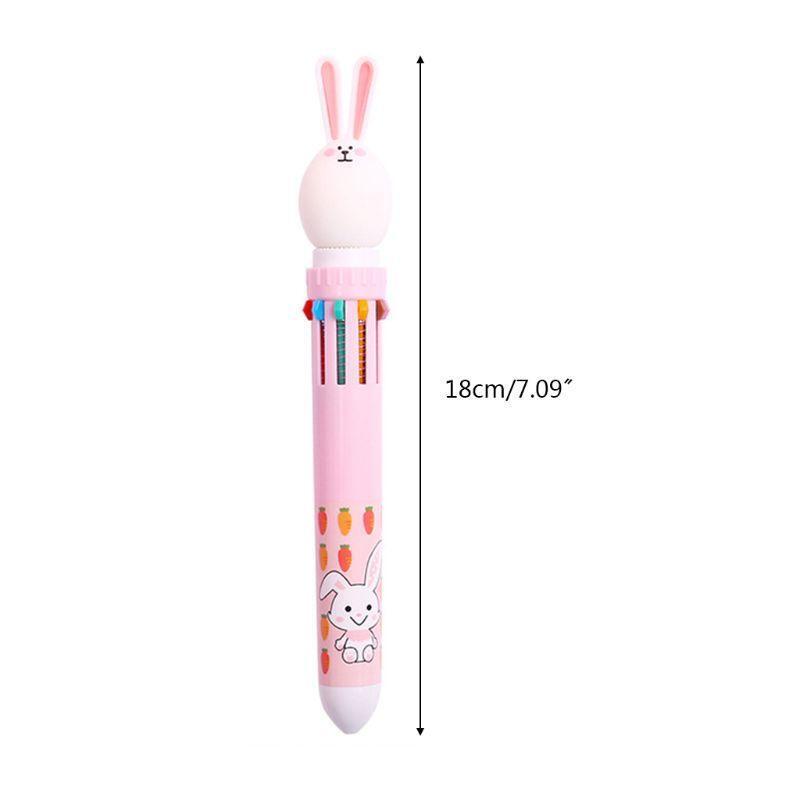 10 Color 0.5mm Cute Cartoon Rabbit Ballpoint Pen Press School  Office Supplies