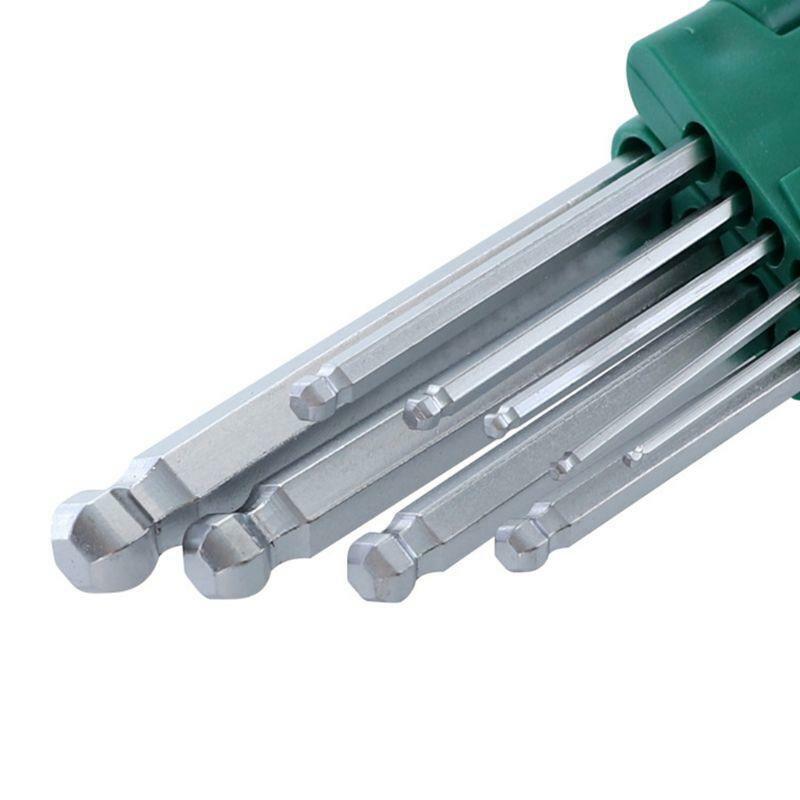 9pcs/set Hex Allen Key Wrench L-Shape 1/16''-3/8'' Hexagon Repair Bicycle Tools