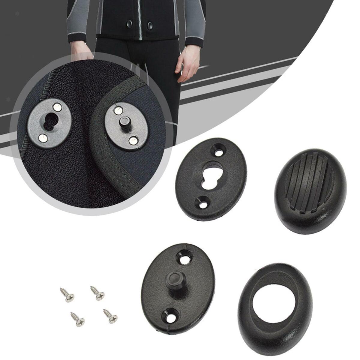Wetsuit Fastener for Diving Suit Surfing Suit Slide Buckle with Screw Black