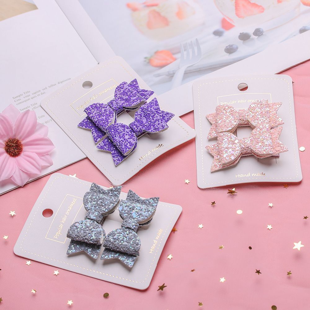 Layer Baby Girls Glitter Bows Headwear Sequin Bow Kids Hair Clips Cute Hairpins