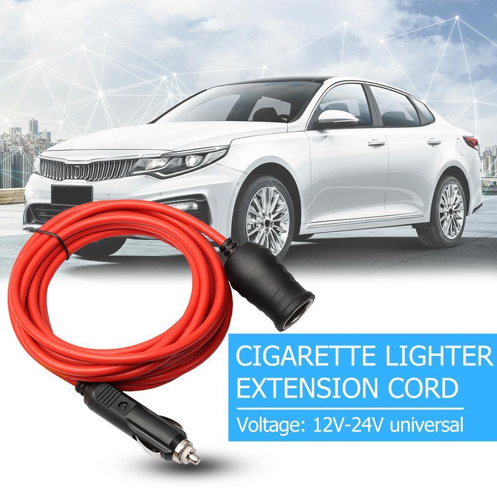 12V 24V 10A Car Cigarette Lighter Socket Extension Cord Cable 12ft Red