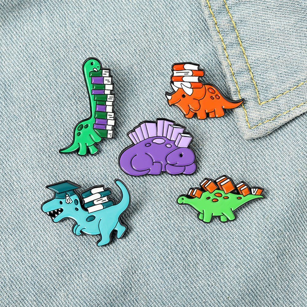 Backpacks Cute Enamel Pin Cartoon Dinosaur Brooch Lapel Pins Animal Pattern