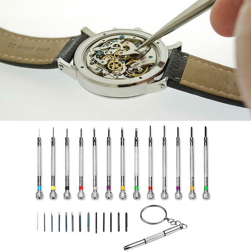 13 Pieces Micro Precision Watch Screwdriver Set with 10 Extra Replace Blades