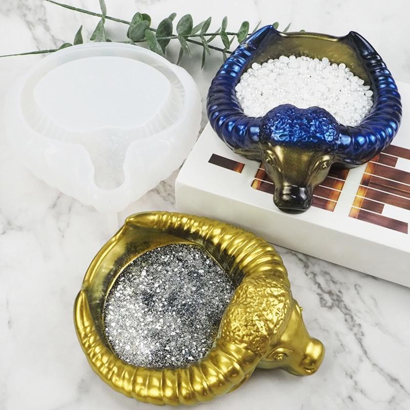 Oxhorn Head Ashtray Mold Irregular Silicone Tray Mold for Handmade Art Crafts