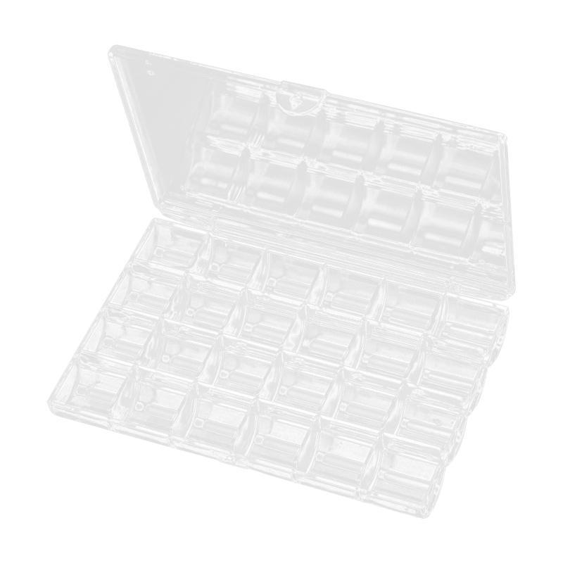 Plastic Storage Box 24 Grid Empty Clear Nail Art Glitter Rhinestone Crystal