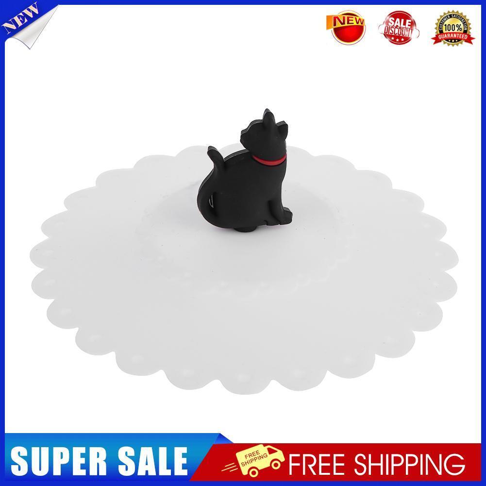 Cute Cat Silicone Cup Cover Dustproof Leakproof Tea Coffee Sealed Lids Cap