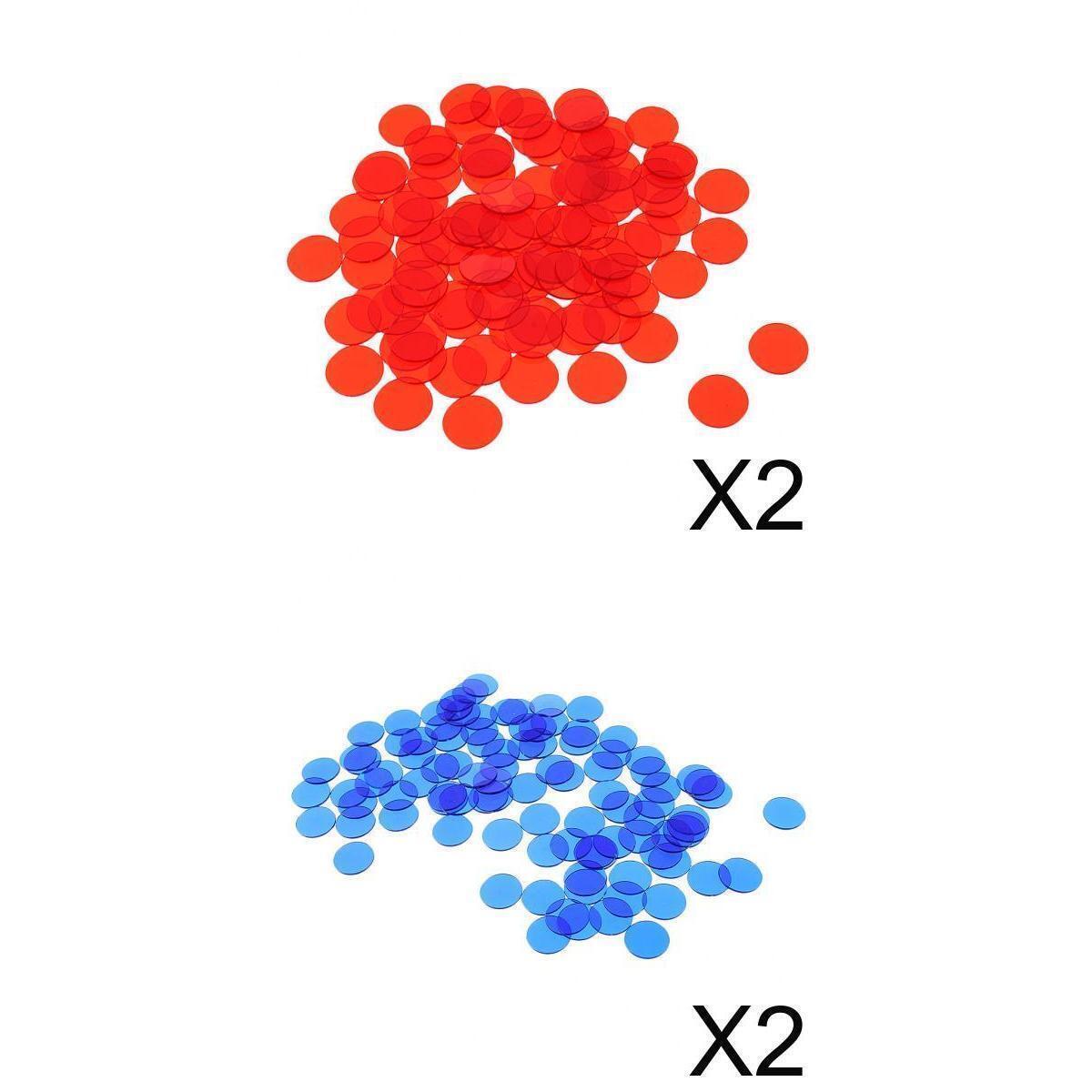 2000pcs Bingo Chips Counters Playing Card Board Game Teaching Aid Blue Red