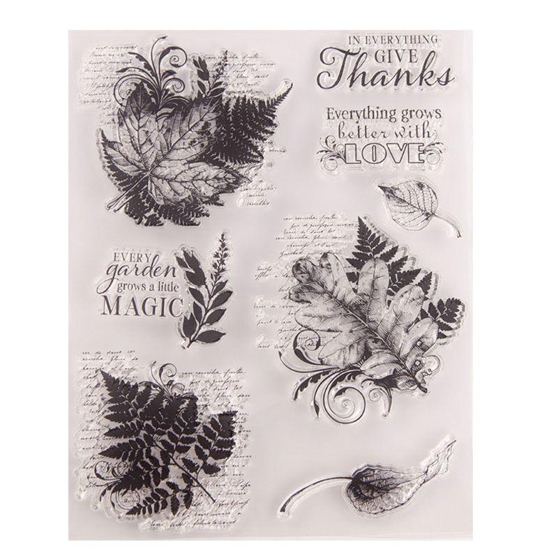 Leaf Leaves Silicone Clear Seal Stamp DIY Scrapbooking Embossing Photo Album Art