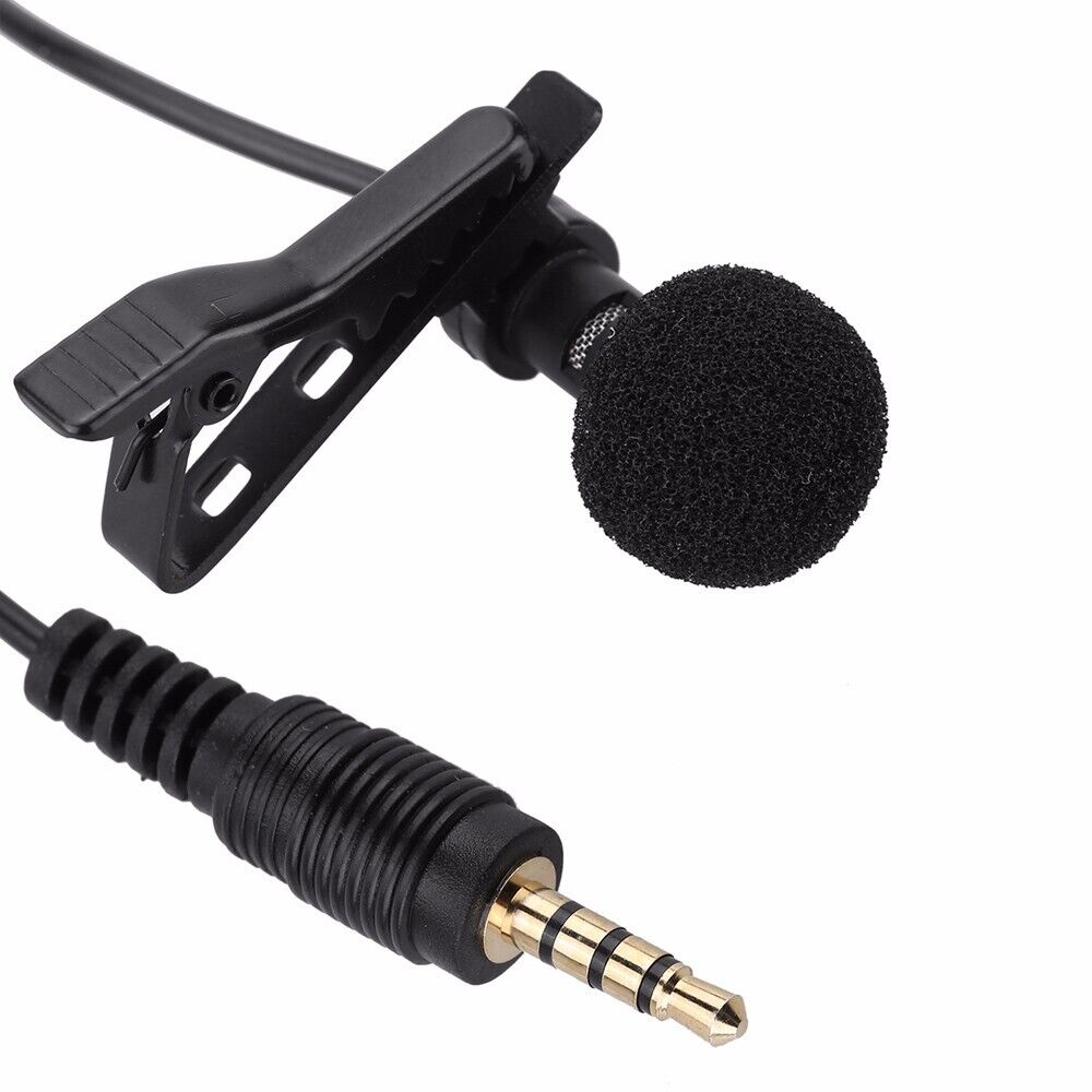 Wired Condenser Clip-on Lapel Microphone Link To Smartphone Hands-free Mike
