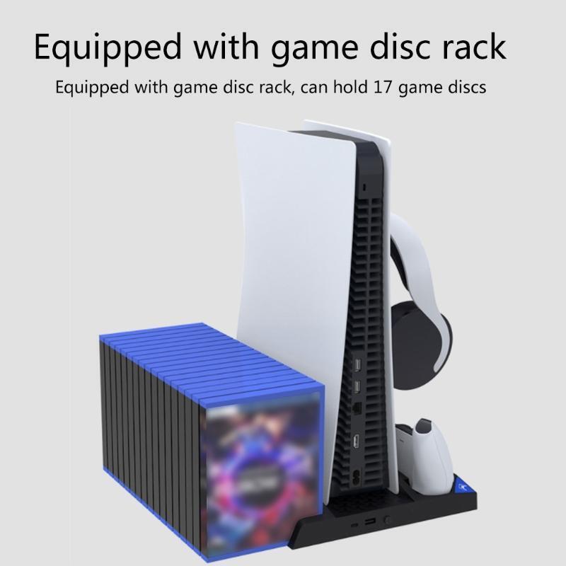 Charging Dock Station for PS5 Vertical Stand with Headset Holder