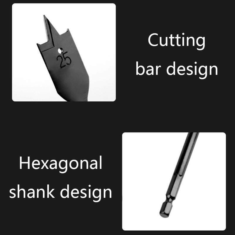 Carbon Steel Drilling Tools Durable Spade Drill Bit Set Paddle Flat Bits