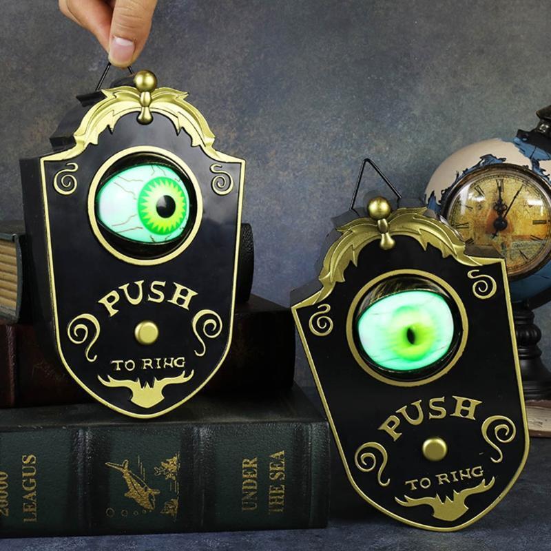 Halloween One Eyed Doorbell Decoration Horror Props Glowing Hanging Door Bell