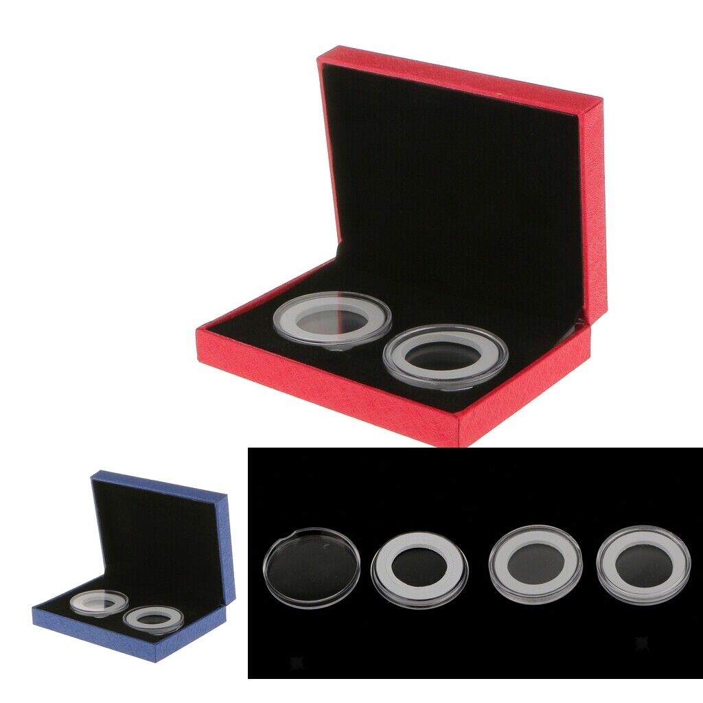 2x Fancy Double s Holder Commemorative   Case Display Gift
