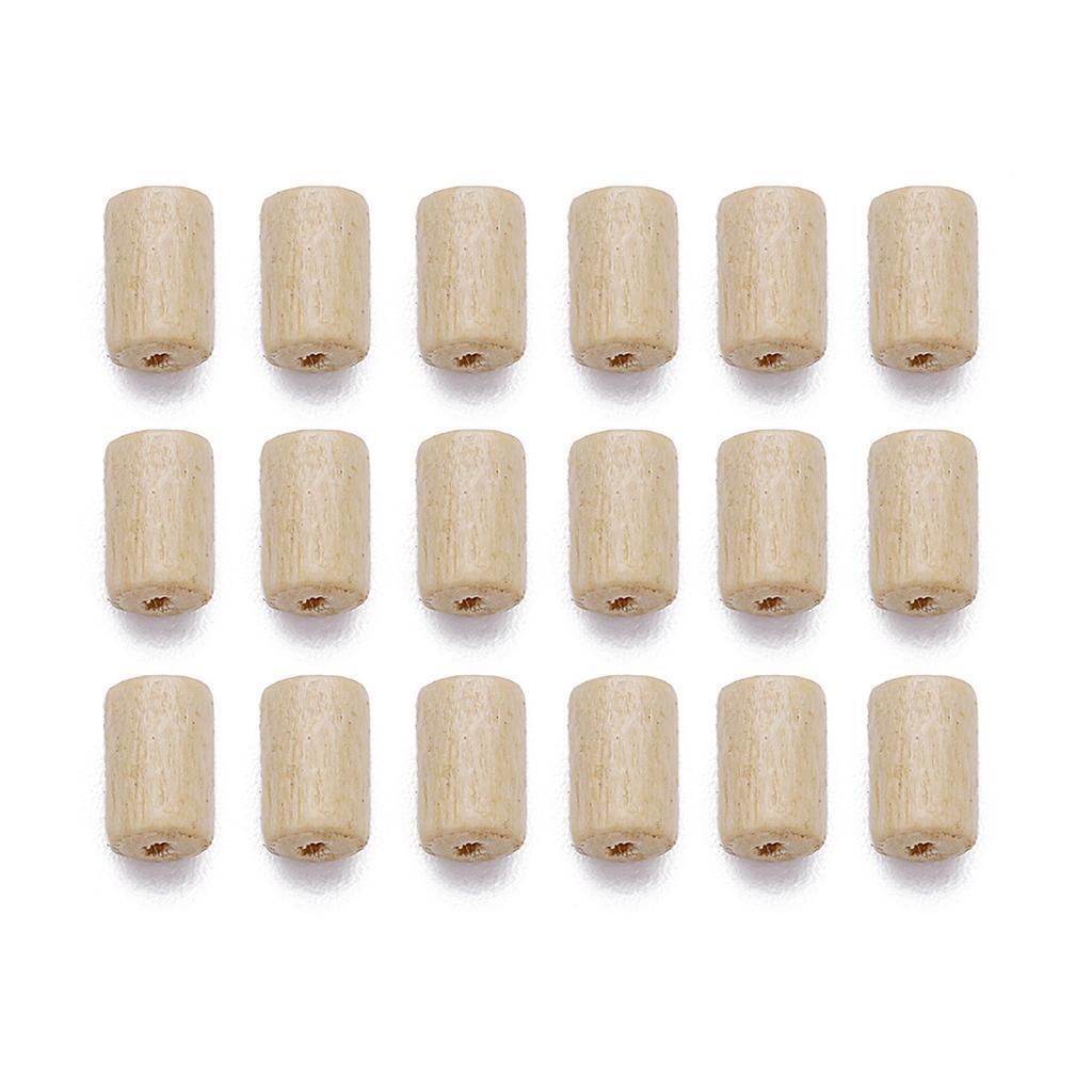 300pcs Natural Wooden Tube Bead DIY Jewelry Making Sewing Crafts Decors