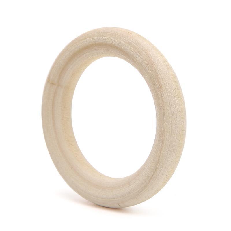 Wooden Beads Connectors DIY Circle Rings Baby Teether Shower for Jewelry Decor