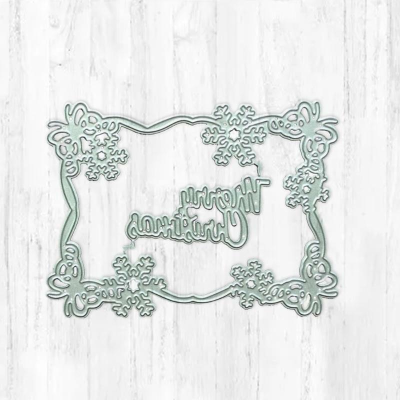 Merry Christmas Snowflakes Metal Cutting Dies Stencil DIY Scrapbook Album Paper
