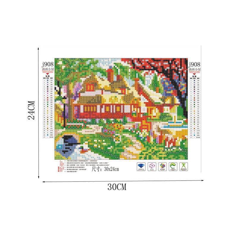 Oil Painting Hut 5D Diamond Embroidery DIY Craft Cross Stitch  Home Decor