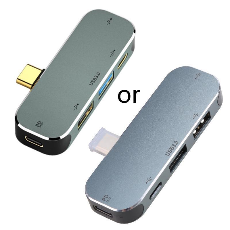 Type C Hub 5 Ports Aluminum Alloy USB Hub 3.0 2.0 Extended Type C Adapter