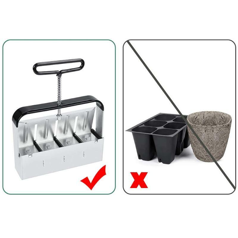 Hand-held Mini 4 Soil Blocker 2" With New Handle Soil Block Maker Garden Tool
