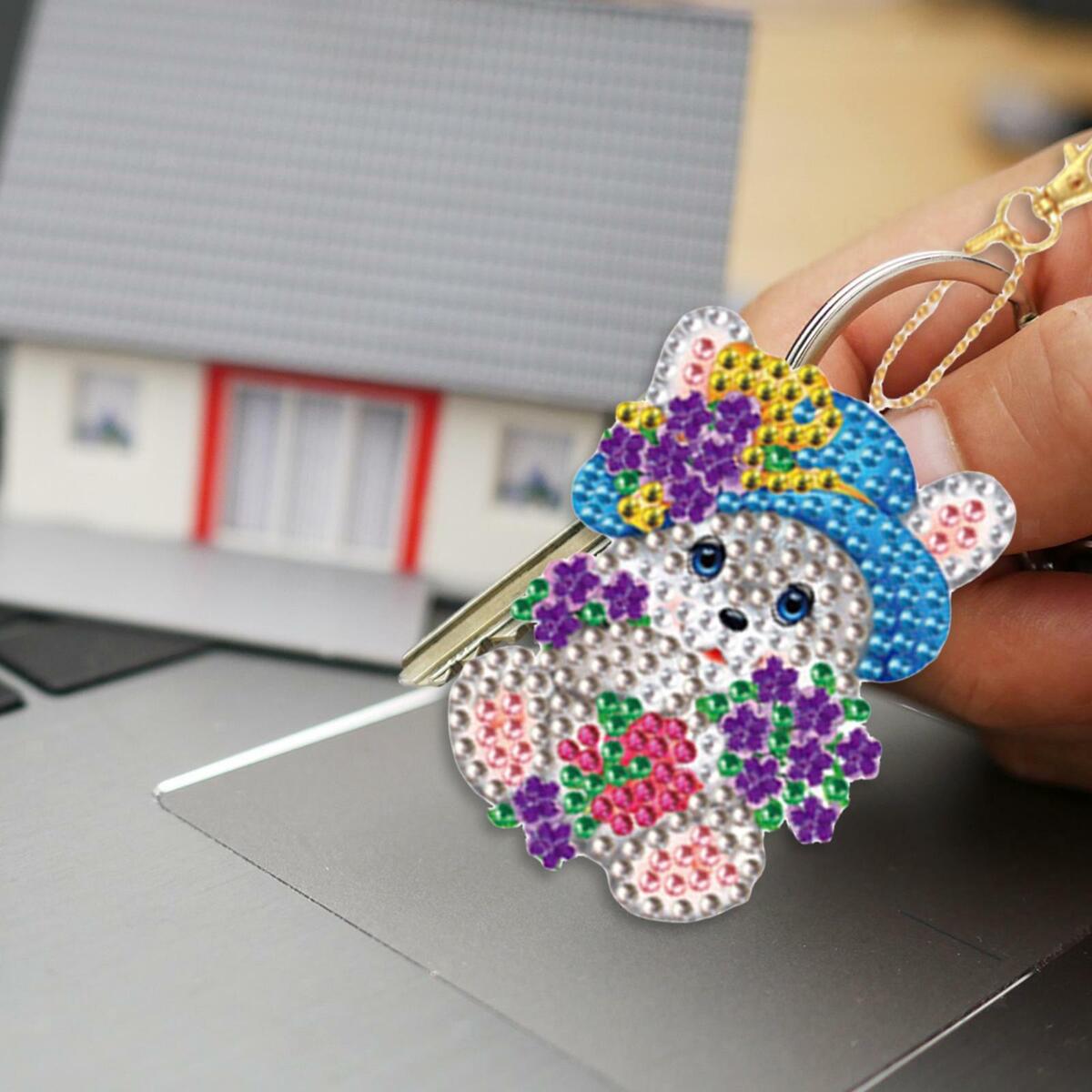 15x  Keychains  Bunny Rhinestone Pendants Bag Decor