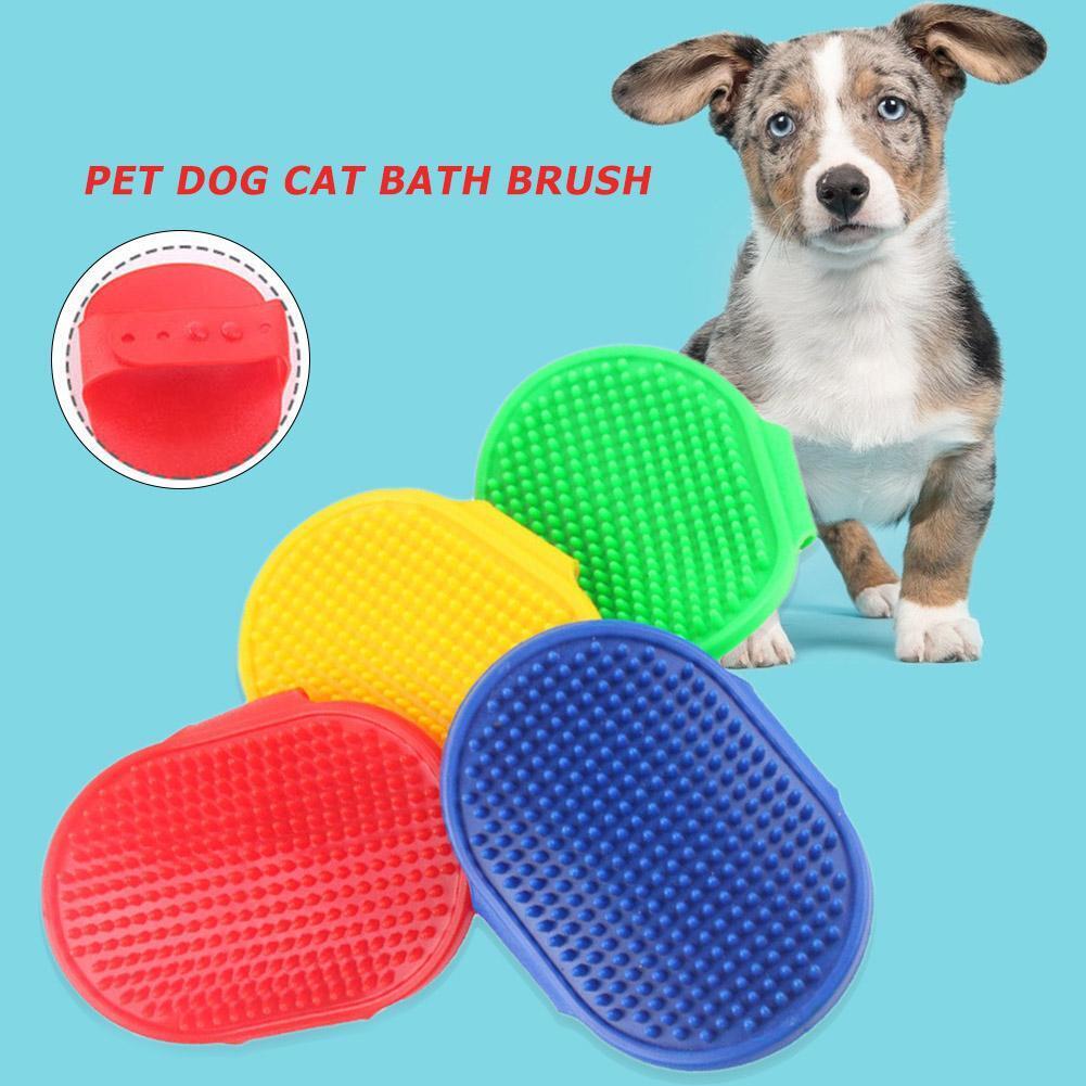 Dog Cat Bath Brush Rubber Glove Hair Fur Grooming Massage Pets Supplies