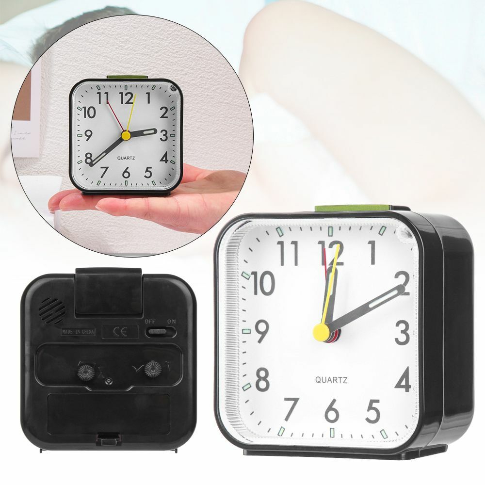 Tick Quartz Battery Operated Alarm Clock Home Decor Number Clock Bedside Clocks