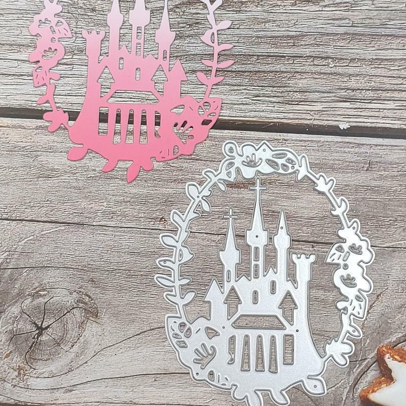 Fairy Tale Castle Wreath Metal Cutting Dies Stencil DIY Scrapbooking Template