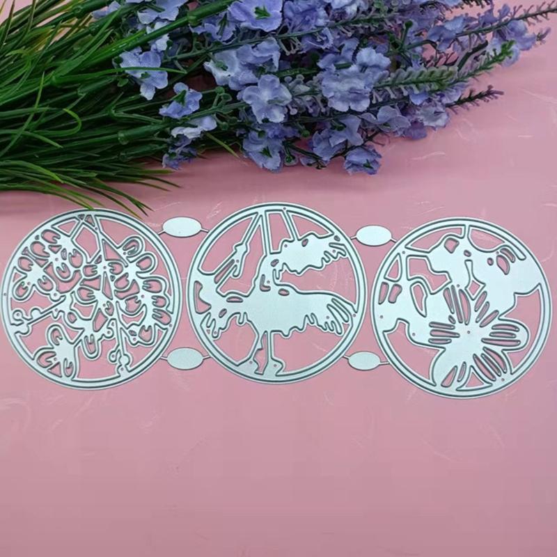Round Hollow Flowers Cutting Dies Stencil Scrapbooking DIY Album Stamp Paper