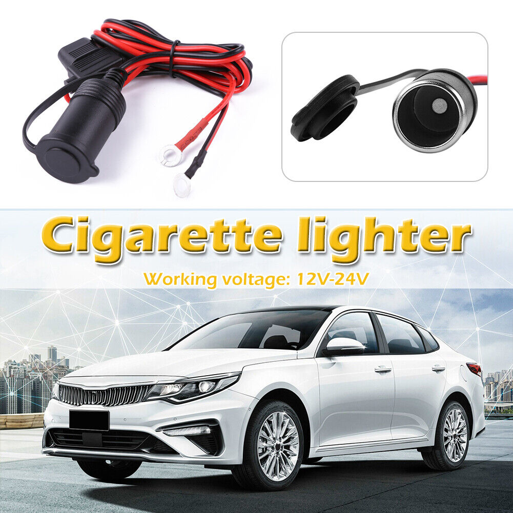 12-24V Car Motorcycle Truck Cigarette Lighter Socket with 10A Fuse+Cable