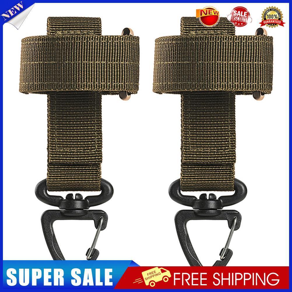 2x Outdoor Gloves Hook Storage Buckle Climbing Rope Hanging Buckles (Khaki)