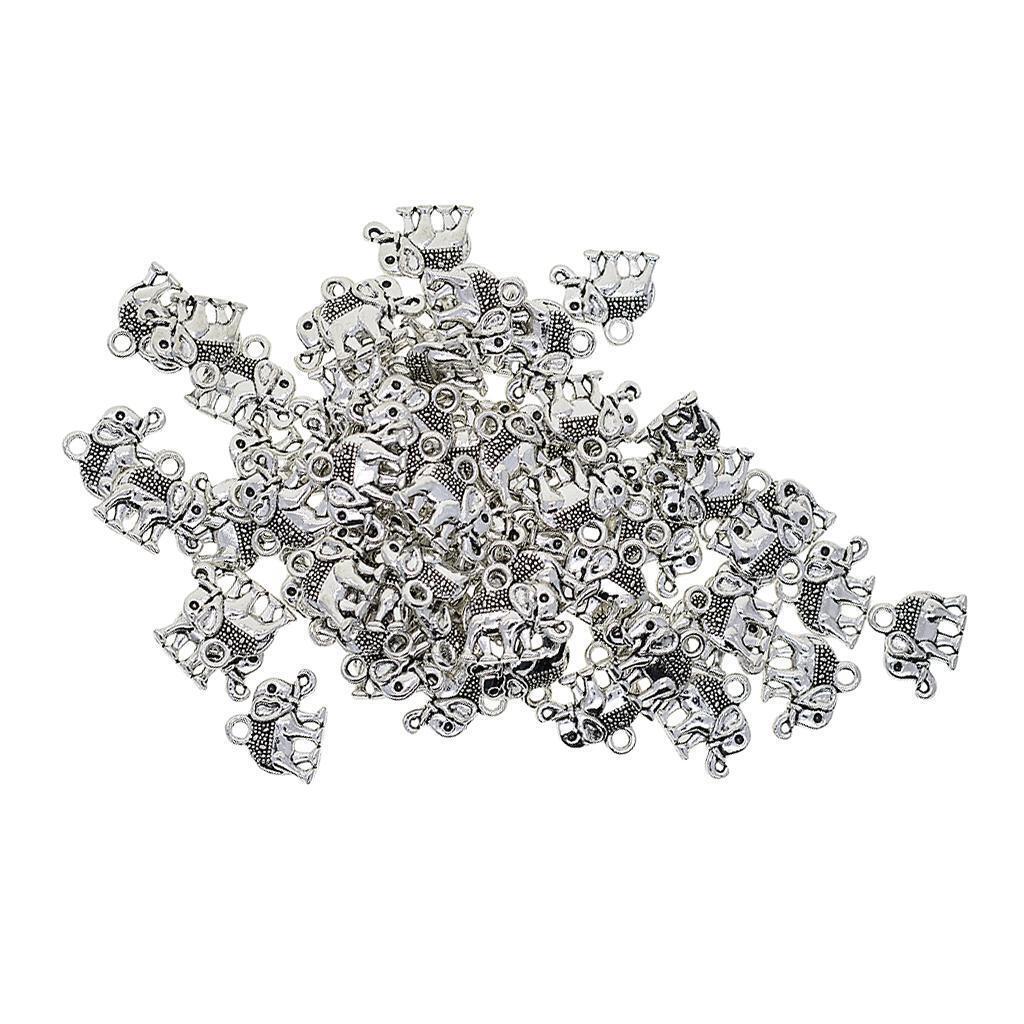 50x Elephant Shape Alloy Pendants Charms for DIY Bracelet Necklace Earrings