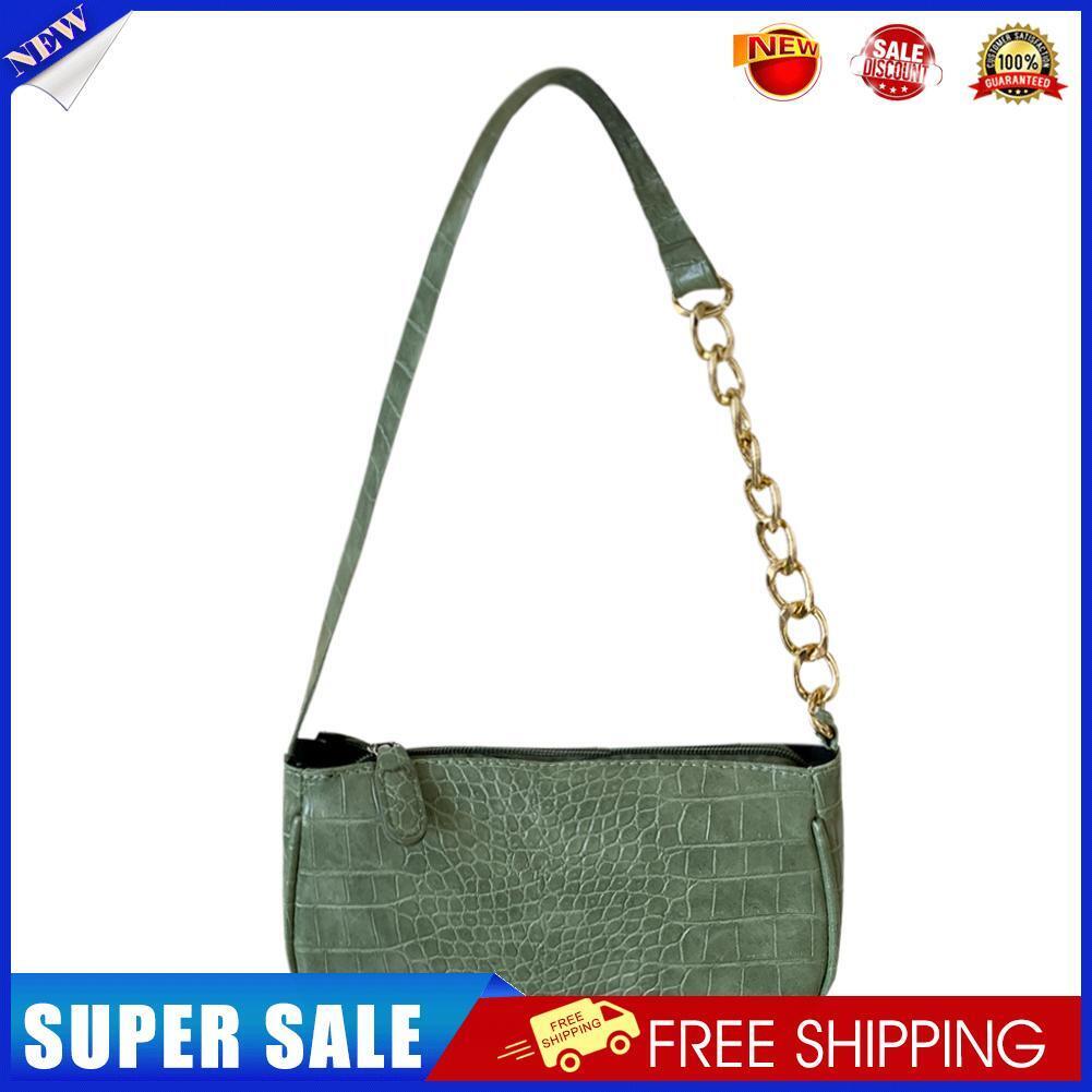 Alligator Pattern Handbag Tote Women Leather Underarm Shoulder Bag (Green)