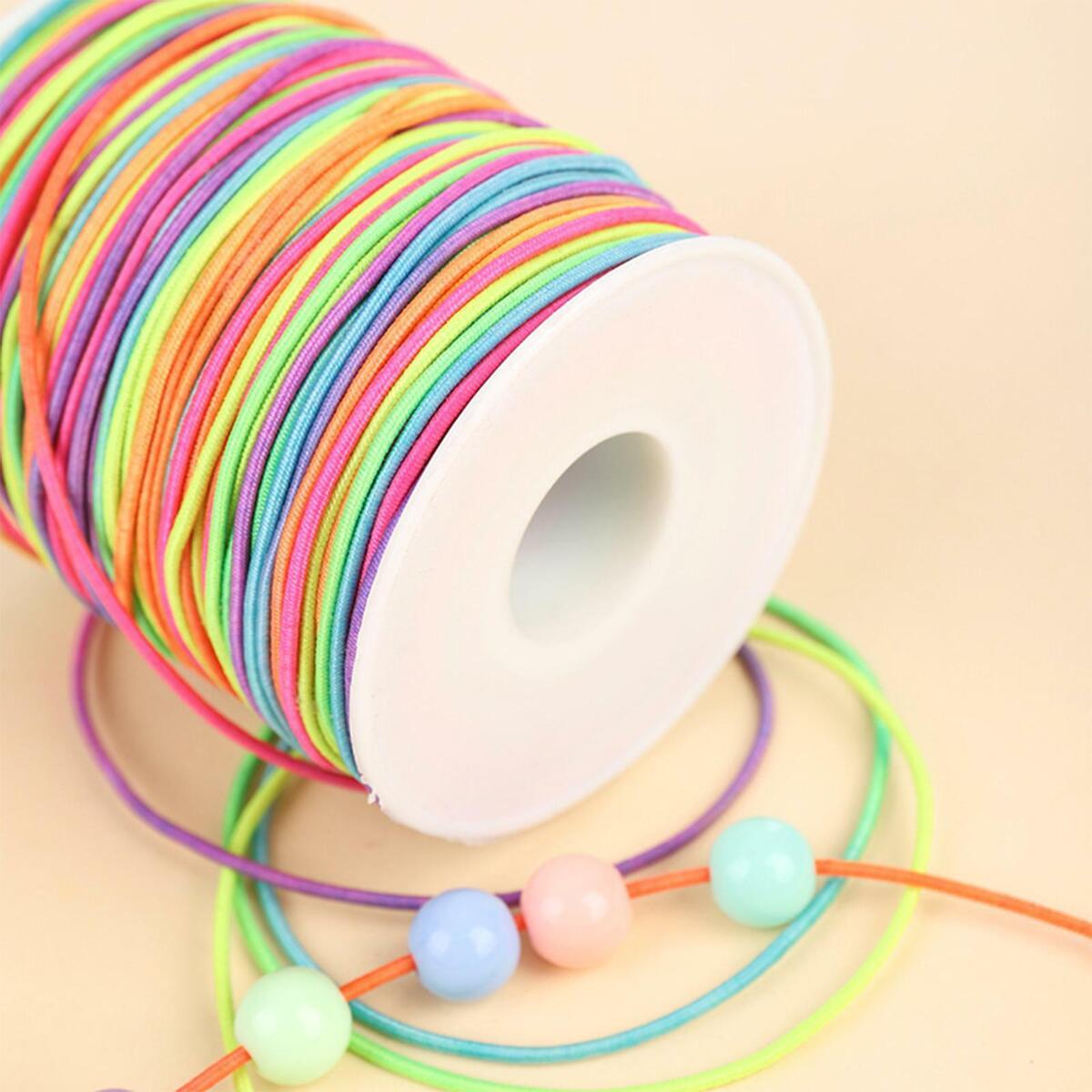 Stretchy 1.5mm Coloured Elastic Thread Cord Jewelry Making DIY Bracelet