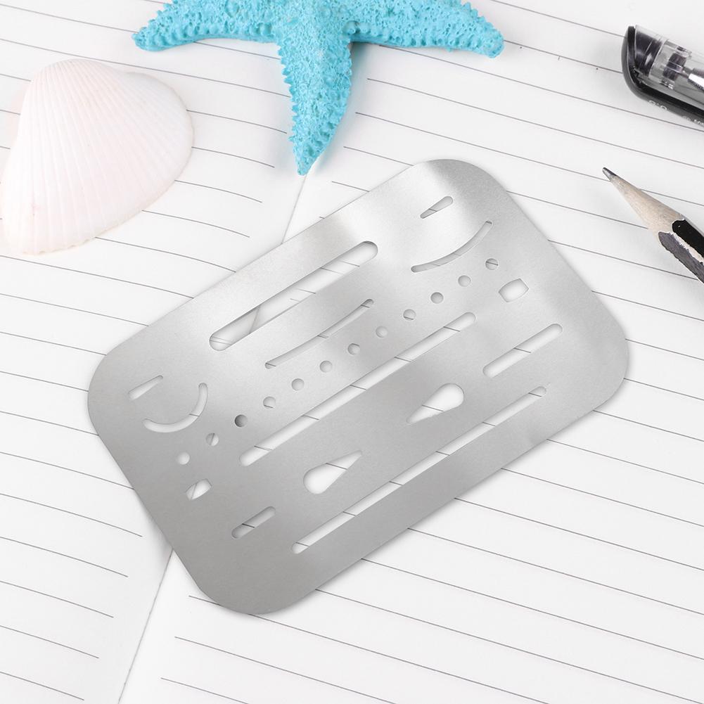 Stainless Steel Erasing Shield Hollow Out Drawing Drafting Rulers Tool