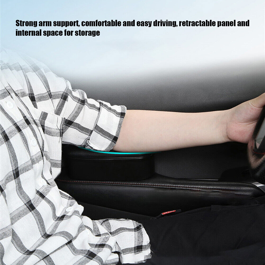 Auto Armrests Storage Car Door Arm Elbow Support Heightening Pad (Black)