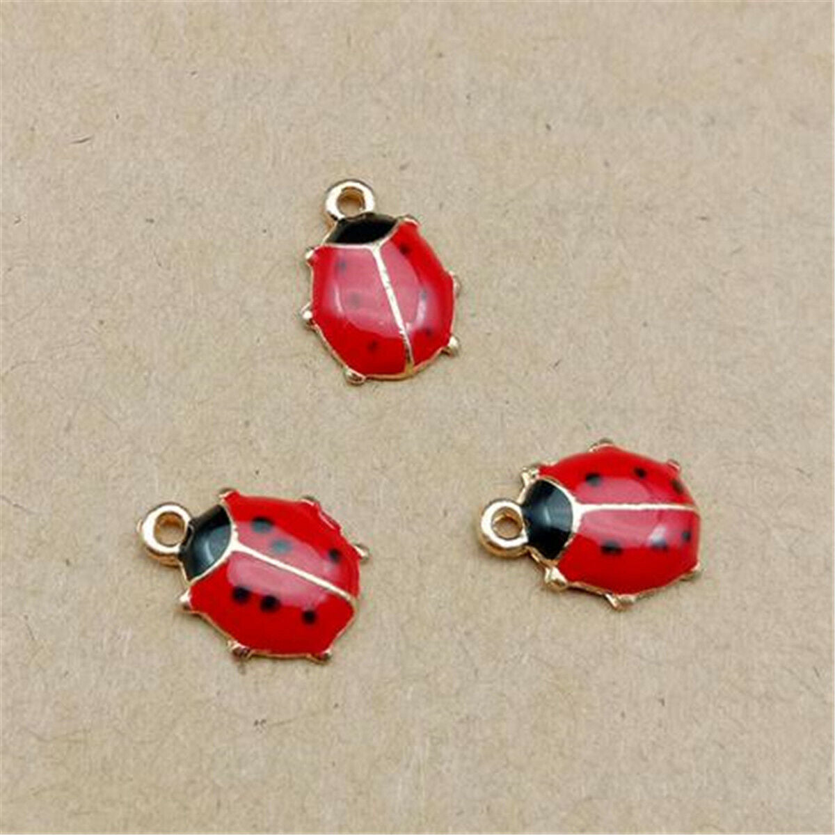 10pcs Cute Ladybird Enamel Charm Pendant 11*9MM For DIY Earrings/Bracelet