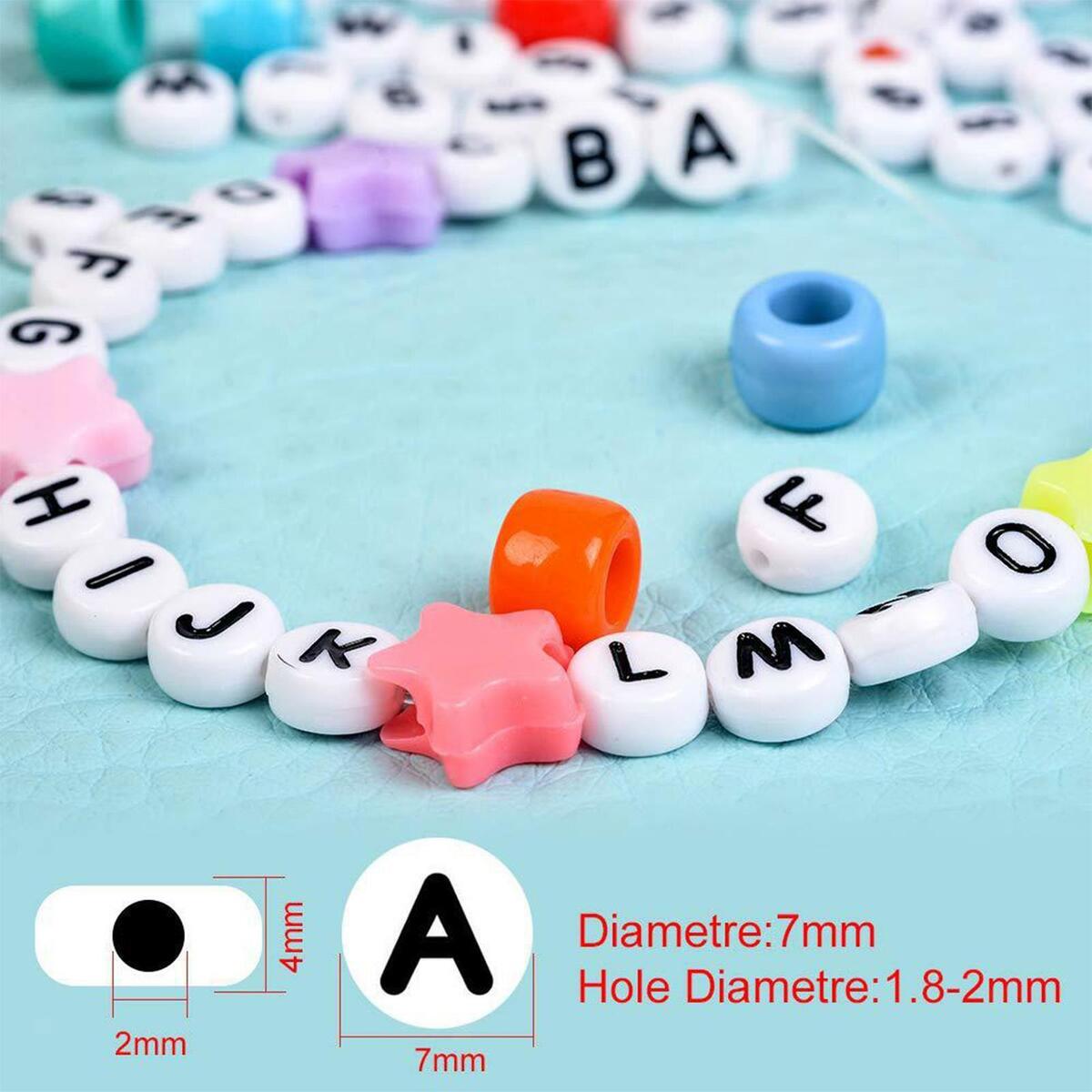 Alphabet Letter  Set Loose Spacer Bead 6mm A-Z for DIY Jewelry Making