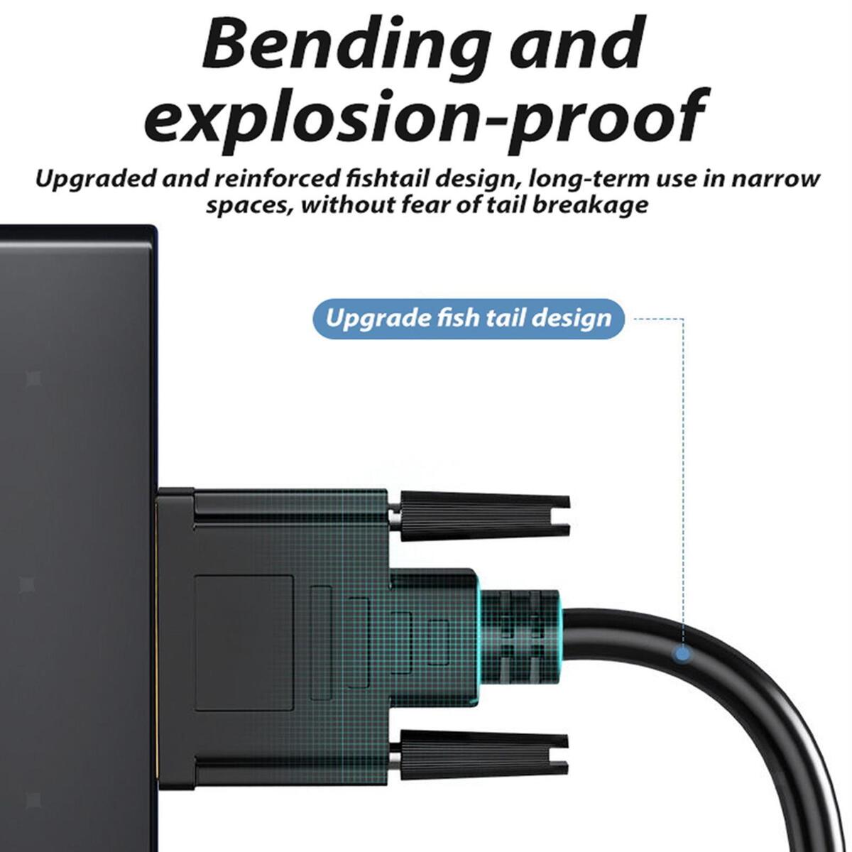 DVI to VGA Cable 1 Meter Cable Male to Male Adapter Cable for Monitor Laptop