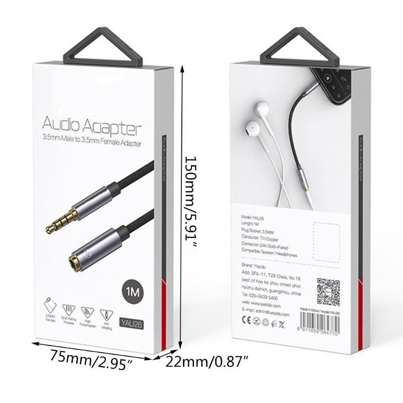 Audio Extension Cable 3.5mm Male to Female AUX Cable Car Earphone SpeakerAdapter